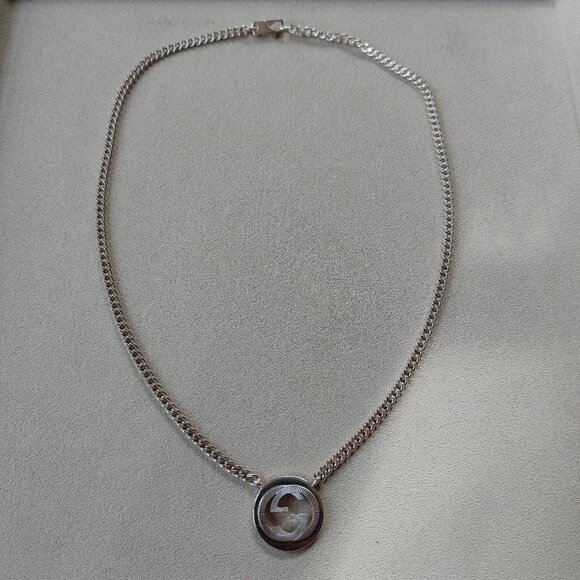 Gucci Interlocking G Logo .925 Sterling Silver Necklace - Picture 2 of 11